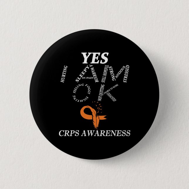 Crps Awareness Chronic Pain Orange Ribbon Rsd Crps Button (Vorderseite)