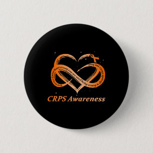 Crps Awareness Chronic Pain Orange Ribbon Rsd Crps Button