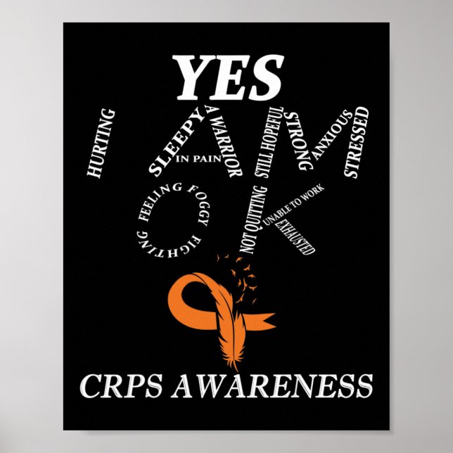 Crps Awareness Chronic Pain Orange Ribbon Rsd Crps Poster (Vorne)