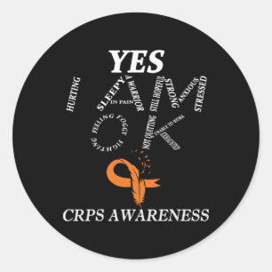 Crps Awareness Chronic Pain Orange Ribbon Rsd Crps Runder Aufkleber
