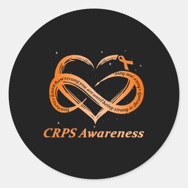 Crps Awareness Chronic Pain Orange Ribbon Rsd Crps Runder Aufkleber (Vorderseite)