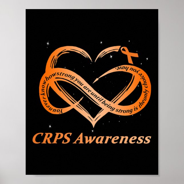 CRPS Awareness Chronische Schmerzen Orange Ribbon  Poster (Vorne)
