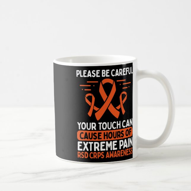 Crps Awareness Fighter Disease Rsd Warrior Orange Kaffeetasse (Rechts)