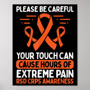 Crps Awareness Fighter Disease Rsd Warrior Orange Poster