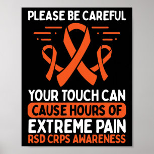 Crps Awareness Fighter Disease Rsd Warrior Orange Poster