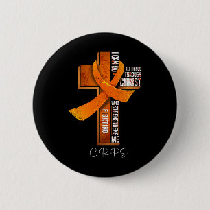 Crps Awareness Orange Ribbon Christlich Cross Button