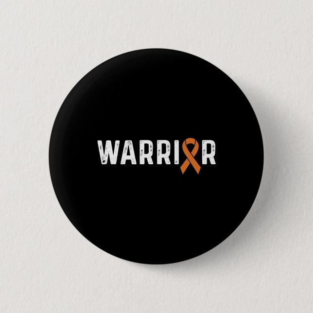 Crps Awareness Orange Ribbon Krieger Button (Vorderseite)
