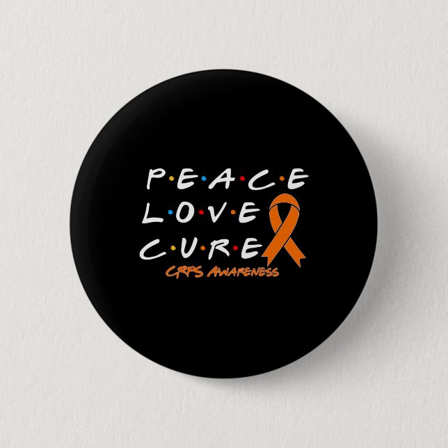 Crps Awareness Peace Liebe Cure Button (Vorderseite)