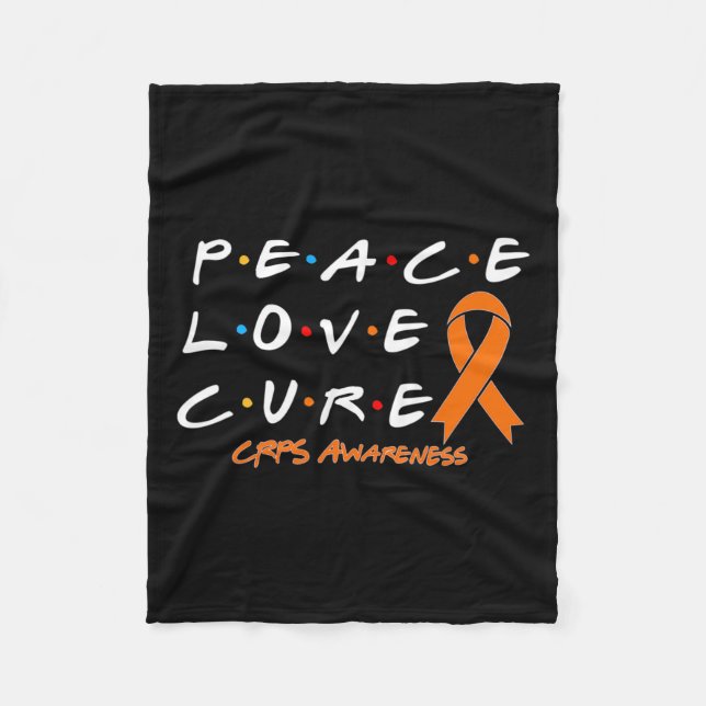 Crps Awareness Peace Liebe Cure Fleecedecke (Vorderseite)