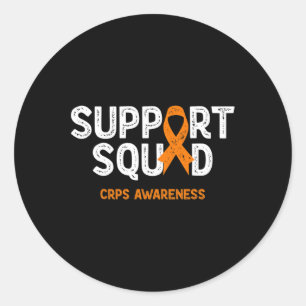 Crps Awareness Support Squad Orange Ribbon Familie Runder Aufkleber