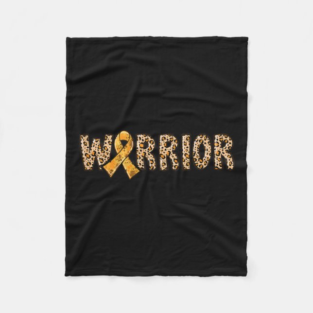 Crps Awareness Warrior Orange Ribbon Leopard Print Fleecedecke (Vorderseite)