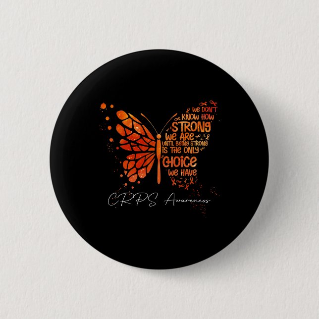 CRPS Butterfly Orange Ribbon CRPS Bewusstsein Button (Vorderseite)