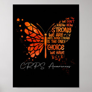 Crps Butterfly Orange Ribbon Crps Bewusstsein Poster
