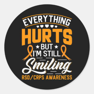 CRPS Complex Regional Pain Syndrome Awareness Nove Runder Aufkleber