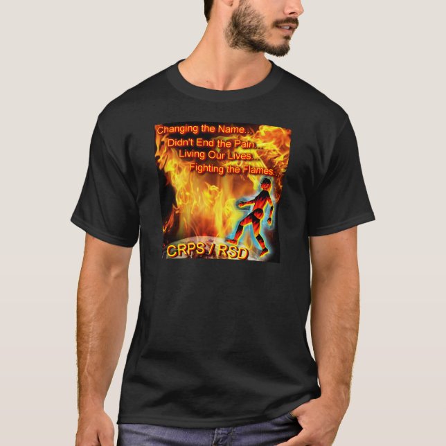 CRPS/RSD, das unsere Leben, die Flammen kämpfend T-Shirt (Vorderseite)