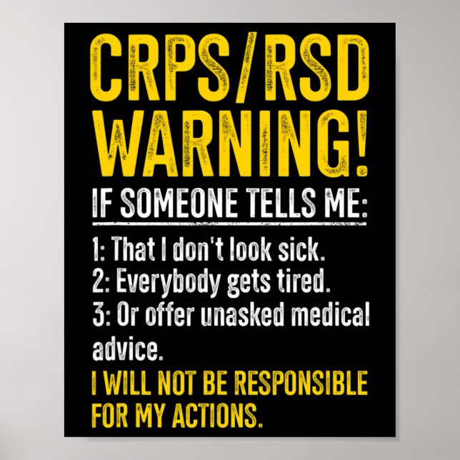 Crps Rsd Warning Crps Awareness Survivor Crps-Warn Poster (Vorne)