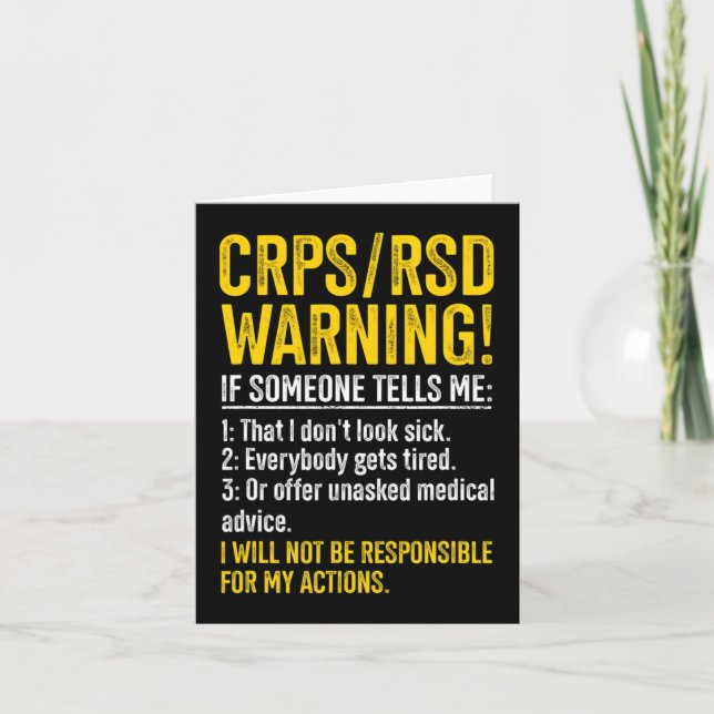 CRPS-RSD-Warnung CRPS-Sensibilisierungskampagne fü Karte (Vorderseite)
