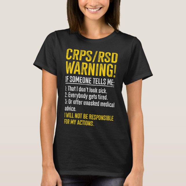 CRPS-RSD-Warnung CRPS-Sensibilisierungskampagne fü T-Shirt (Vorderseite)