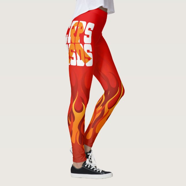 CRPS/RSDS orange Band mit Flammen-Leggings Leggings (Rechts)