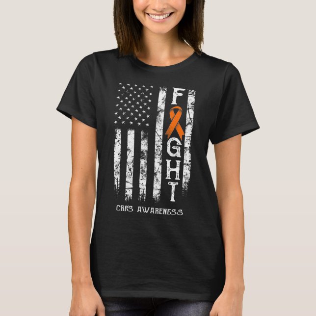 CRPS Warrior US-Flagge RSD CRPS-Bewusstsein T-Shirt (Vorderseite)