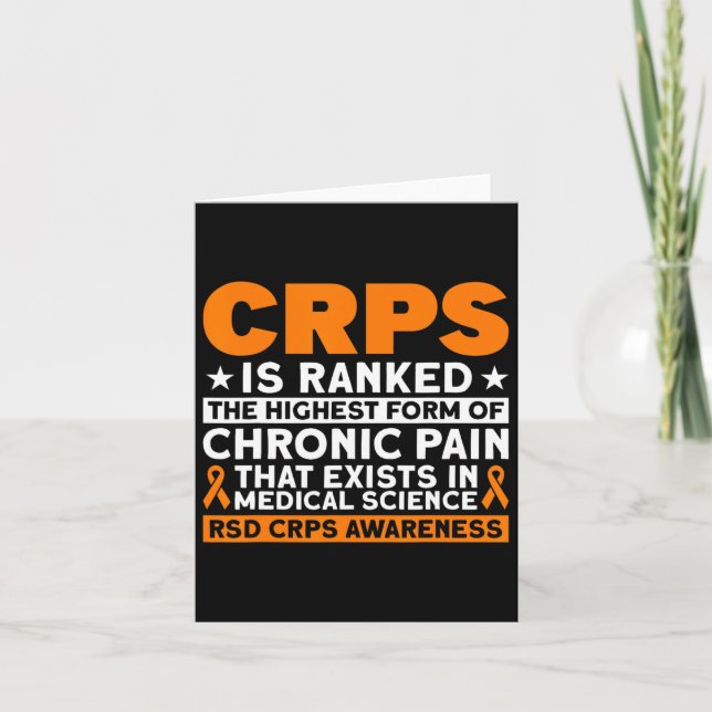Crps wird als das höchste Schmerz Rsd Crps-Bewusst Karte (Vorderseite)