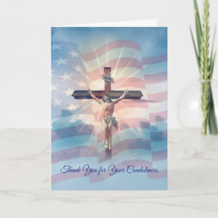 Crucifix American Flag Beileid Danke