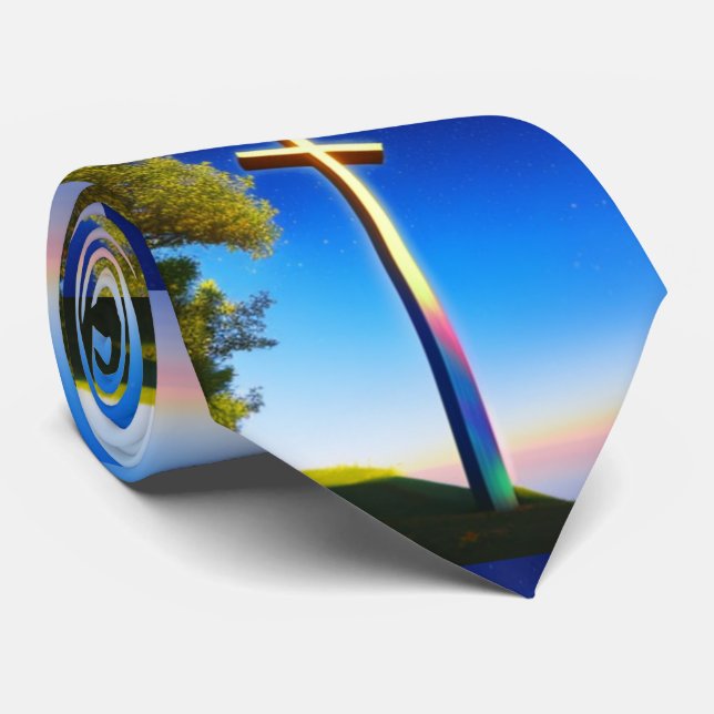 Crucifix Cross Jesus Krawatte (Gerollt)