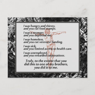 Crucifix der sozialen Gerechtigkeit Postkarte