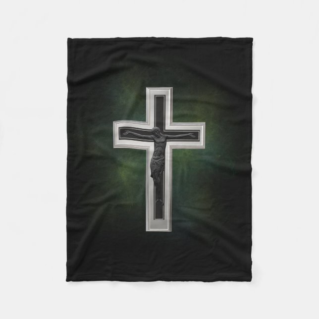 Crucifix Fleecedecke (Vorderseite)