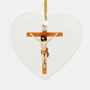 CRUCIFIX, KERAMIK ORNAMENT