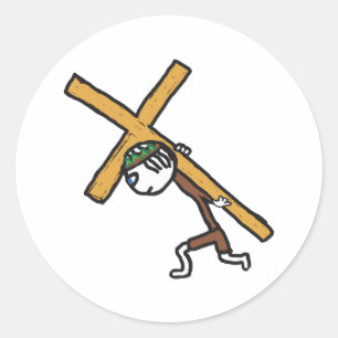 Crucifix Runder Aufkleber