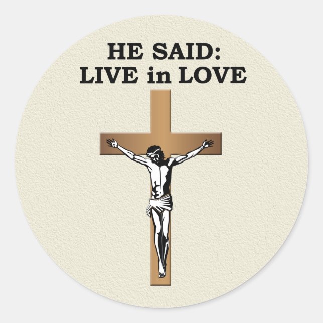 Crucifix Runder Aufkleber (Vorderseite)