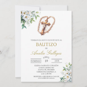 Crucifix Spanische Taufe Einladung