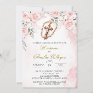 Crucifix Spanische Taufe Einladung