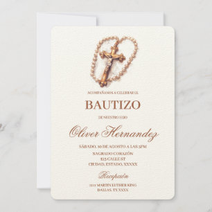 Crucifix Taufe Spanische Einladung