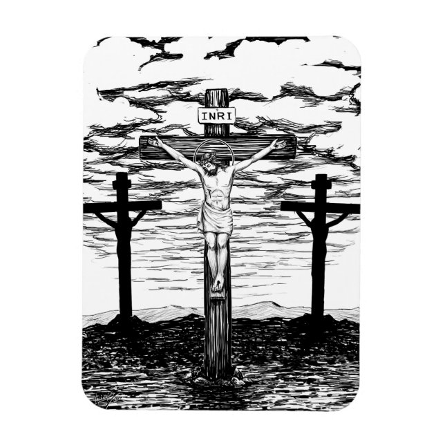 Crucifixation Illustration von Amanda Diehl Magnet (Vertikal)