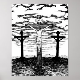 Crucifixation Illustration von Amanda Diehl Poster