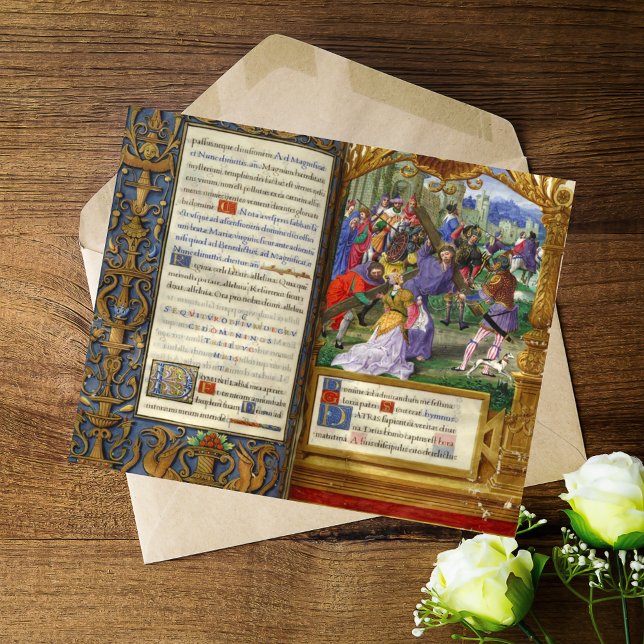 Crucifixe Calvary Cross Jesus Lent Osterkarte (Way of the Cross Lent Renaissance Catholic Christian Card)