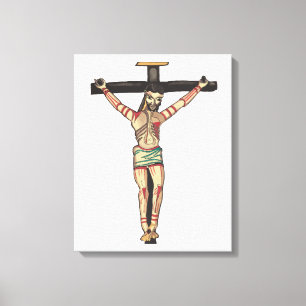 Crucifixe Jesus Christus Cross Wasserfarbe Kunst Leinwanddruck