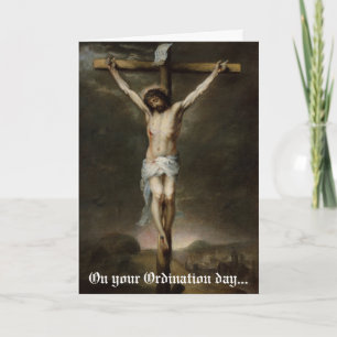 Crucifixe of Jesus Ordination Card Karte