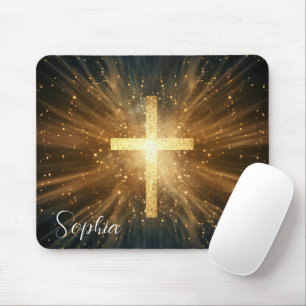 Crucifixierung des Individuellen Namens Jesus Glow Mousepad