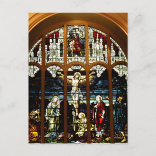 Crucifixierung von Jesus festgehaltenes Glasfenste Postkarte