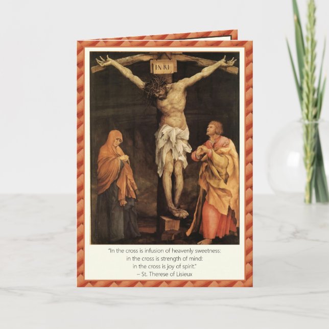Crucifixion Quote - St. Therese & Francis de Sales Karte (Vorderseite)