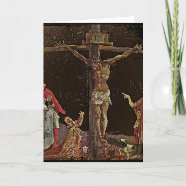 Crucifixion Saints auf Jesus Feet Feiertagskarte (Vorderseite)