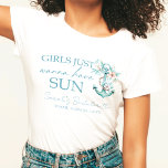 Cruise Bachelorette Personalisiert T-Shirt<br><div class="desc">Junggeselinnen-Abschied Wasserfarbe Personalisierter T - Shirt . Elegantes und modernes Design. Matching Produkte finden Sie in der Cruise Junggeselinnen-Abschied Kollektion.</div>