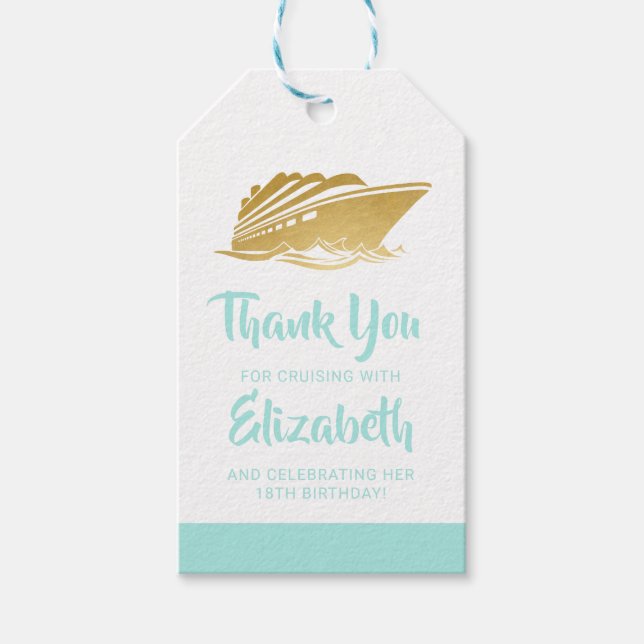 Cruise Birthday Personalisiert Gefallen Geschenkanhänger (Vorderseite)