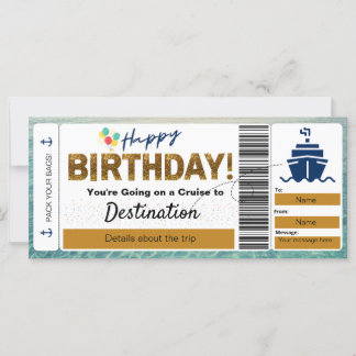 Cruise Boarding Pass Happy Birthday Ticket