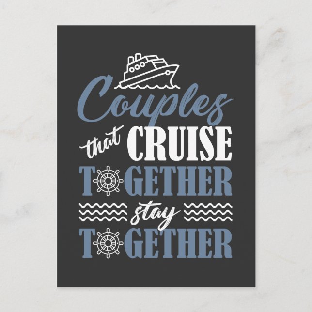 Cruise Couple Cruise Ship Partner Husband Ehefrau Postkarte (Vorderseite)