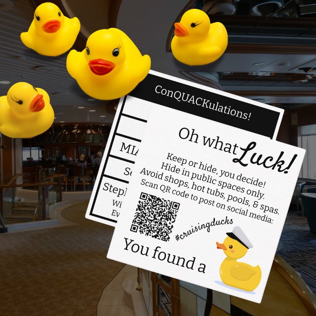 Cruise Ducks Cruise Captain Duck Telefonnummerkarte (Customize this fun detailed #CruisingDucks tag)