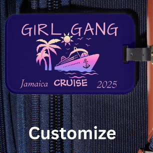 Cruise GIRL GANG Tropical Blue/Pink PERSONALISIERE Gepäckanhänger